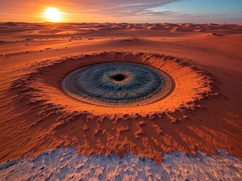 Artistic rendition of the Eye of Sahara